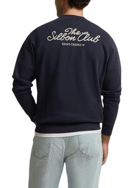 Pullover Silbon Club Saint Tropez marineblau für Herren.