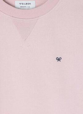 Sudadera Silbon Minilogo rosa für Herren