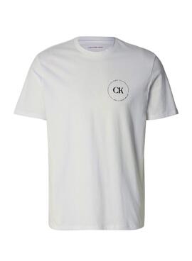 T-Shirt Calvin Klein Jeans Circular Logo Weiß für Herren