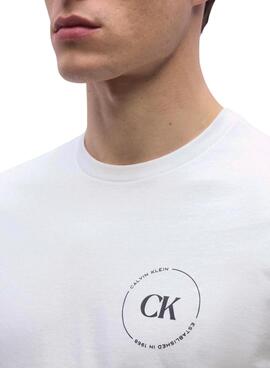 T-Shirt Calvin Klein Jeans Circular Logo Weiß für Herren