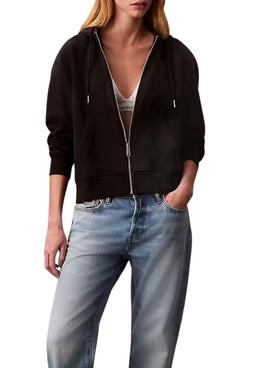 Sweatshirt Calvin Klein Jeans Archive Logo Schwarz für Damen
