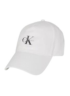Kappe Calvin Klein Jeans Monogramm weiß für Damen