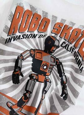 T-shirt Name It Robot Skater weiß für Jungen.