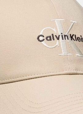 Kappe Calvin Klein Jeans Monologo bestickt beige für Herren