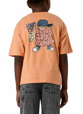 T-shirt Name It Player orange für Jungen.