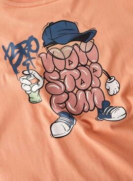 T-shirt Name It Player orange für Jungen.