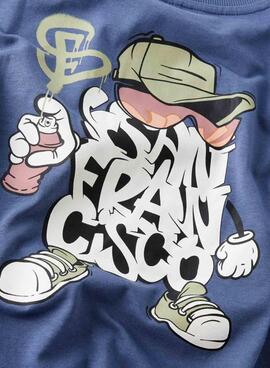 T-shirt Name It San Francisco blau für Jungen.