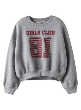 Sweatshirt Name It Girls Club grau für Mädchen