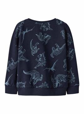 Pullover Name It Dinosaurier in Marineblau für Jungen.