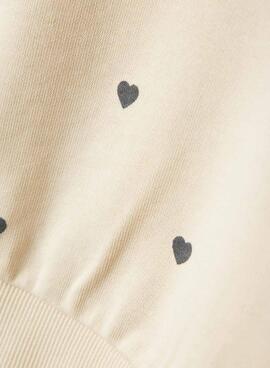 Kapuzenpullover Name It bedruckt in Beige für Mädchen