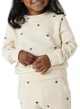 Kapuzenpullover Name It bedruckt in Beige für Mädchen