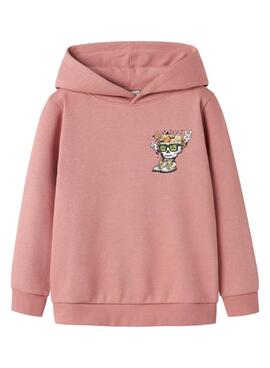 Sweatshirt Name It mit rosa Druck für Jungen.