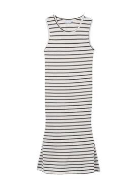 Midi-Kleid Mayoral mit Streifen in Schwarz-Grau.