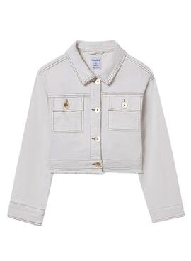 Mayoral Kurzjacke aus rohem Material für Mädchen.