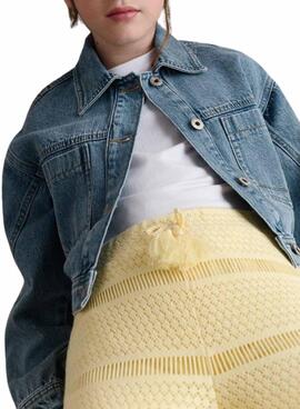 Kurze blaue Mayoral Jeansjacke für Mädchen.