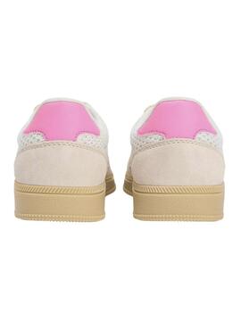 Turnschuhe Tommy Jeans The Greenwich Edge Knit in Beige und Rosa für Damen.