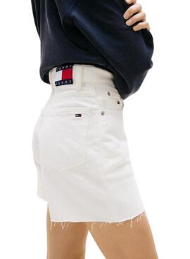 Weiße Shorts Tommy Jeans Mom für Damen
