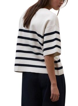 Ecoalf Pullover in weiß-blau gestreift für Damen