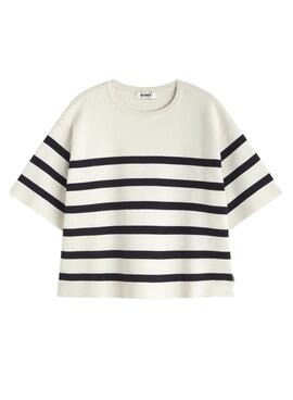 Ecoalf Pullover in weiß-blau gestreift für Damen