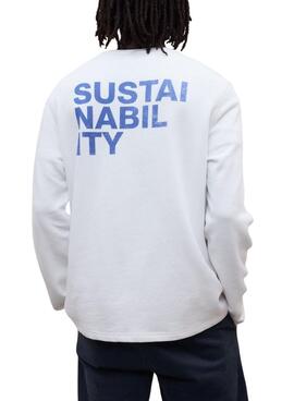 Langarmshirt Ecoalf Sustano in Weiß für Herren