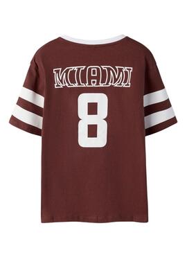 T-Shirt Name It Thomas im College-Stil, braun für Jungen