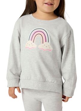 Sudadera Name It Bissine Regenbogen hellgrau für Mädchen