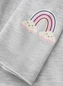 Leggings Name It Bilona Regenbogen in hellgrau für Mädchen