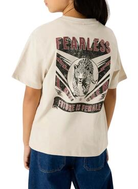 T-shirt Name It Fearless Beige für Mädchen