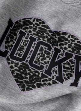 Sudadera Name It lucky grau für Mädchen.