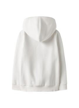 Kapuzenpullover Name It Totenkopf in Rohweiß für Jungen