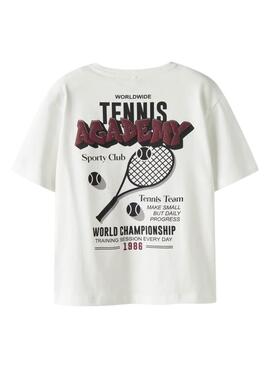 T-shirt Name It Tennis Academy beige für Jungen