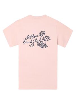 T-Shirt Silbon Beach Club in rosa für Herren.