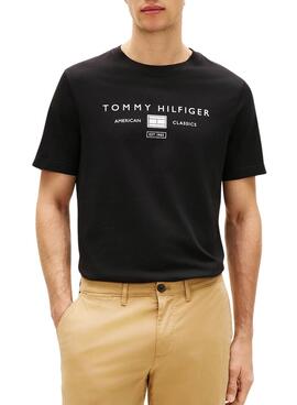 T-Shirt Tommy Hilfiger Brand Love schwarz für Herren