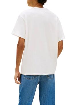 Basic T-Shirt Tommy Jeans Relaxed Flag weiß für Herren