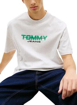 Tommy Jeans 90s Graues T-Shirt für Herren