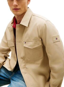 Tommy Hilfiger Baumwoll-Nylon-Überhemd in Beige für Herren