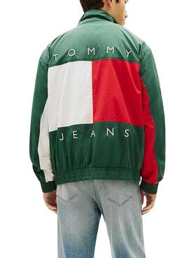 Tommy Jeans Heritage Flag grüne Jacke für Herren