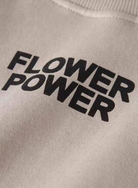 Sweatshirt Name It Difo Flower Power Beige für Mädchen.
