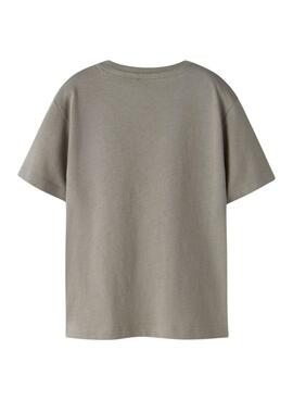 T-Shirt Name It Benna Pizza grau taupe für Jungen