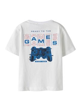 T-Shirt Name It. Modell Benna Gamer weiß für Jungen.