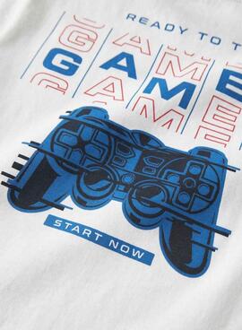 T-Shirt Name It. Modell Benna Gamer weiß für Jungen.