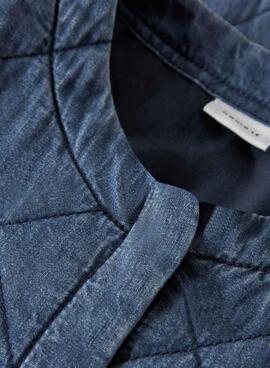Jacke Name It Juliette gestepptes mittelblaues Denim für Mädchen