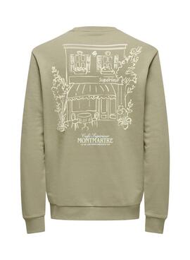 Sweatshirt Only and Sons Cesc grün für Herren