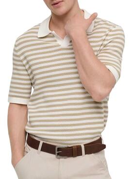 Polo Only and Sons Serge gestreiftes Tostbraun für Herren