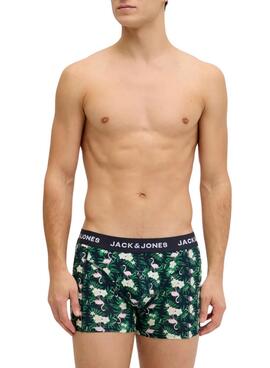 Pack Unterhosen Jack and Jones Flamingo Blumen für Herren