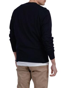 Pullover El Pulpo Logo besticktes Marineblau Denim für Herren