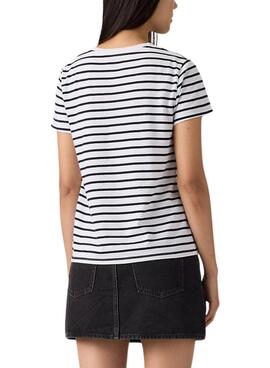 T-Shirt Levis Emily blau gestreift für Damen.