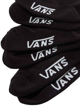 Socken Vans Classic Kick 3 Paar Schwarz für Damen und Herren
