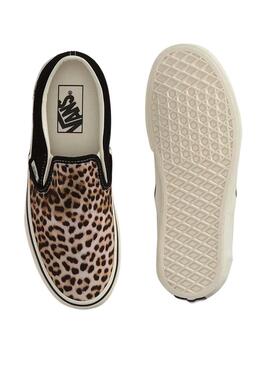 Turnschuhe Vans Classic Slip-On Leopard Schwarz für Damen