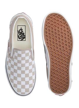 Turnschuhe Vans Classic Slip-On Checkerboard beige für Damen